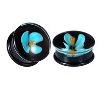 COOEAR 1 Pair Fashion Drop Earrings Blue Expansive Cosmic Star Ear Piercing Plugs 8 mm to 25 mm, 0g(8mm), Glass