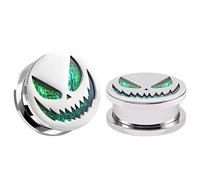 COOEAR 1 Pair Gauges for Earrings Flower Fake Opal Tunnels Ear Plugs Flesh Stretchers Expander 0g to 1 Inch., 1/2"(12mm), Metal, sandstone
