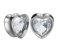 COOEAR 1 Pair Gauges For Ears Heart Style Gem Ear Tunnels And Plugs Flesh Stretchers Expander 8mm to 25mm.