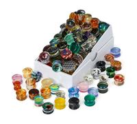 COOEAR 10 Pairs Acrylic Ear Tunnels Random Style Gauges Flesh Tunnels Plugs Stretchers Expander Double Flared Ear Piercing Jewelry.