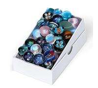 COOEAR 10 Pairs Glass/Stone Ear Tunnels, Random Mix and Match Gauges Flesh Tunnels Plugs Stretchers Expander Double Flared Ear Piercing Jewelry.