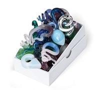 COOEAR 10 Pairs Stainless Steel Ear Tunnel, Screw Back Ear Gauges Flesh Plugs Stretchers Expander, Random Crystal/Glitter Ear Piercing Jewelry., 2g(6mm), Glass, sandstone