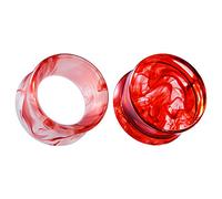 COOEAR 2 Pairs Matched Set Gauges for Ears Flesh Tunnels Kits Plugs Earrings Red Acrylic Ear Expander Stretchers Piercing.