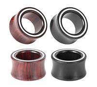 COOEAR 2 Pairs Wood Ear Gauges Eyelet Ear Tunnels Elegant Plugs Seashell Circle style Earrings Stretcher.