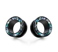 COOEAR Gauges For Ears, Surgical Steel Plugs, Flesh Stretchers Earrings, Size 2g to 1 Inch Black Screw Tunnels Piercing.