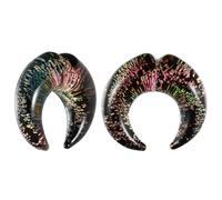 COOEAR Glass Taper Treble Spiral Blue Sky Plugs Ear Gauge Hanger 6 mm - 16 mm Stretchers 1 Pair Flesh Expander, 8mm=0g, Glass