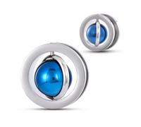 COOEAR Planet Ear Tunnels Flesh Plugs, Stainless Steel Gauges for Earrings, Screw Back Stretcher Expander, S8635g, 5/8"(16mm)