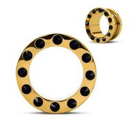 COOEAR Screw Back Ear Gauges Flesh Tunnels, Segmented Color Film Plugs Earrings Piercing Silver., 00g(10mm), Stainless Steel, sandstone