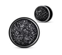 COOEAR Screw Back Ear Tunnels, Stainless Steel Blue Crystal Plugs Piercing Expander Gauge Earrings., 1/2"(12mm), Stainless Steel, sandstone