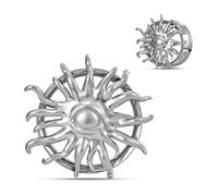COOEAR Sun Eye Ear Tunnel Plugs, Spiritual Boho Gauge Expander for Stretched Ears, Stainless Steel Body Piercing 00g(10mm).