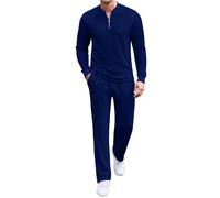 COOFANDY Men's 2 Piece Tracksuit Set Polo Athletic Sweatsuit Quarter Zip Jogging Long Sleeve Casual Sports Outfits