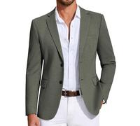 COOFANDY Mens Casual Blazer Knit Sport Coat Lightweight Two Button Suit Jacket, Army Green, L