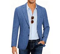Coofandy Mens Casual Blazer Sport Coat Lightweight Two Button Business Suit Jackets, Royal Blue, L