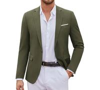 Coofandy Mens Casual Blazer Suit Jackets One Button Sport Coats Lightweight Business Sports Jackets, Army Green, M