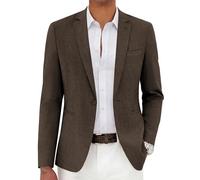 COOFANDY - Men's Casual Jacket Slim Fit Lightweight One Button, Dark Brown, G