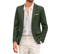 COOFANDY Men's Casual Suit Blazer Jackets Lightweight Sports Coats One Button, Dark Green, 3XL