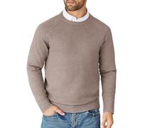 COOFANDY Mens Jumpers Crew Neck Sweater Fine Knit Jumper Round Neck Pullover Winter Jumpers Regular Fit Solid Jumper Long Sleeve Moon Grey 3XL