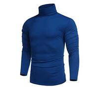 COOFANDY Men's Long Sleeve Turtleneck Jumpers Slim Fit Roll Neck Tops Lightweight Cotton Jumpers for Men Turtle Neck Sweaters Long Sleeved High Neck T Shirts Sweatshirt Royal Blue 3XL
