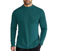 COOFANDY Men's Mock Turtleneck Long Sleeve Shirts Slim Fit Basic T-Shirt Lightweight Ribbed Pullover Sweater, 1 Pack-green, S