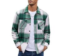 COOFANDY Mens Plaid Shacket Flannel Overshirt Warm Jacket | Soft Flannel Touch, Plaid Pattern, Warm Overshirt, Perfect For Layering, Ideal For Outdoors, Easy Care, Regular Fit