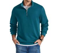 COOFANDY Mens Quarter Zip Pullover Mock Neck Sweaters Men Golf Sweatshirt | Silky Sheen Soft Fabric, Long Sleeve Pullover, Stretch, Lightweight, Wrinkle-Free Loose Fit, Collared, Casual Travel Golf
