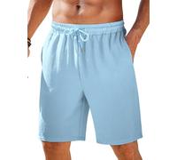 COOFANDY Men's Summer Shorts Designer Casaul Drawstring Holiday Shorts with Pockets Sky Blue S