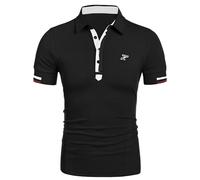 COOFANDY Polo Shirts for Men Adult Designer Short Sleeve Golf T-Shirt Tenneis Sport Poloshirt Basic Tops Black XL