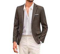 COOFANDY Sporty Men's Jacket Modern Leisure Blazer Classic Suit 1 Button Jacket Regular Fit Lightweight Suit Jacket, brown, L