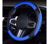 coofig Car Steering Wheel Covers Soft Microfiber Wrap Anti-Slip Universal Auto Steering Wheel Cover Protector Car Accessories Decoration For Women Men (Black blue-3)