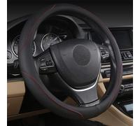 coofig Car Steering Wheel Covers Soft Microfiber Wrap Anti-Slip Universal Auto Steering Wheel Cover Protector Car Accessories Decoration For Women Men (Black red-4)