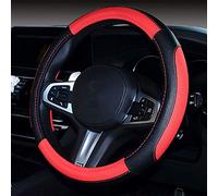 coofig Car Steering Wheel Covers Soft Microfiber Wrap Anti-Slip Universal Auto Steering Wheel Cover Protector Car Accessories Decoration For Women Men (Black red-3)