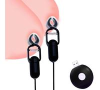 COOFINE Vibrating Nipple Clamps, Vibrating Breast Nipple Clamps Nipple Clamps Vibrator Clit Clip with 10 Powerful Vibration Nipple Clamps Stimulation Adult Toys for Women Couples (Black)