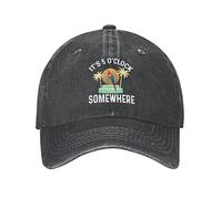 COOFOOK 5 Oclock Somewhere Hat It is 5 Oclock Somewhere Men Baseball Cap Fashionable Hats Black