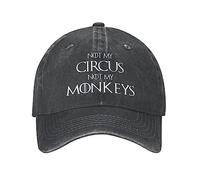 COOFOOK Not My Circus, Not My Monkeys Hat for Men Baseball Cap Fashionable Hat Black