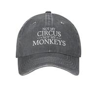 COOFOOK Not My Circus, Not My Monkeys Hat for Men Baseball Cap Fashionable Hat Deep Gray