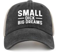 COOFOOK Small Dick Big Dreams Hat Trucker Hat Men Funny Mesh Baseball Cap for Summer