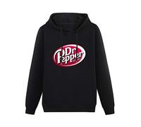 COOFOOK SOft Drink Dr Pepper Mens Hoodies Unisex Pullover Hoody Black Sweatershirt