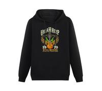 COOFOOK Uriah Heep Long Sleeve Hoody With Pocket Sweatershirt, Hooded Still Rocking Men's Black