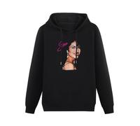 COOFOOK Vintage Selenas Quintanilla Love Music Retro 80S 70S Fans Mens Hoody Black
