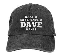 COOFOOK What A Differences A Dave Makes Hat Baseball Cap Hats for Men Adjustable Hat Black