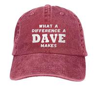 COOFOOK What A Differences A Dave Makes Hat Baseball Cap Hats for Men Adjustable Hat Red