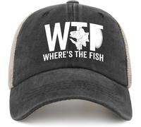 COOFOOK Where is The Fish Hat Where's The Fish Trucker Hat Men Funny Fishing Hat Mesh Baseball Cap for Summer
