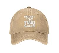 COOFOOK You Can't Scare Me I Have Two Daughters Hat for Men Dad Hats Baseball Cap Natural