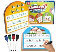 Coogam 36pcs Alphabet Number Practice Cards, Write and Wipe Alphabet Flashcards, Double Sided Dry Erase ABC Letter Tracing Cards, Educational Toy for Preschool Kids 3 4 5 Year Old