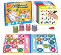 Coogam Alphabet Bingo Game, ABC Alphabet Matching Board for Learning, Colour Pattern Recognition Activities, Early Child Gift Toy for Preschool Children 3-4-5