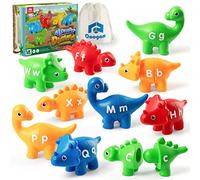 Coogam Double-Sided Dinosaur Alphabet Match Game with Uppercase Lowercase | 26 PCS Matching Letters Fine Motor Toy, Preschool Educational Learning Toys for Toddlers Boys Girls