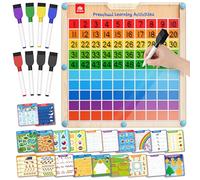 Coogam Handwriting Hundred Board, Math Manipulative Wooden Montessori 1-100 Number Toys, Alphabet Writing Practice for Preschool Educational Activity, Fine Motor Learning Game for Kids Age 3-8