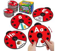 Coogam Interactive Alphabet Learning Toy, ABC Number Letters Spinning Game, Sight Words Animal Pattern Ladybug Cards, Educational Toy Gift for 3 4 5 Year Old Baby Toddlers