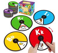 Coogam Interactive Alphabet Spinning Card for Toddler, ABC Letters Numbers Learning Game, Pattern Color Sight Words Educational Flashcard,Toy Gift for