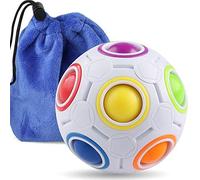 Coogam Magic Rainbow Ball Color Matching 3D Fidget Cube Puzzle Toy Brain Teaser Game for Kids Adults